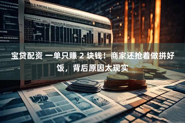 宝贷配资 一单只赚 2 块钱！商家还抢着做拼好饭，背后原因太现实