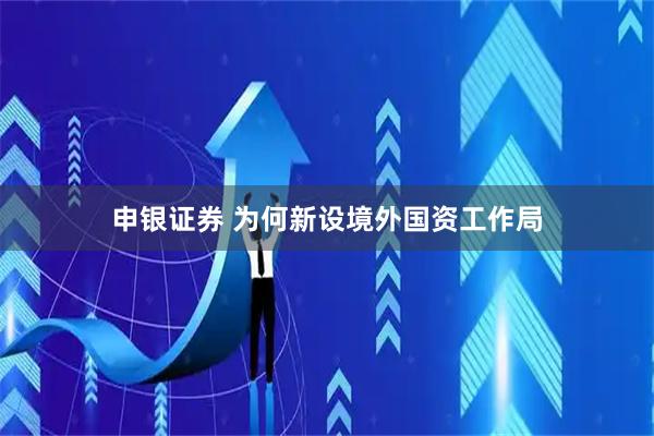 申银证券 为何新设境外国资工作局