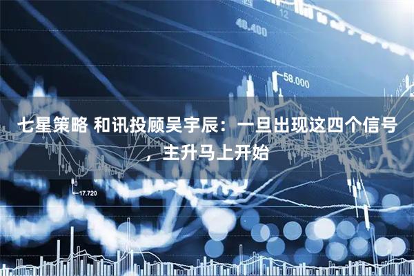 七星策略 和讯投顾吴宇辰：一旦出现这四个信号，主升马上开始