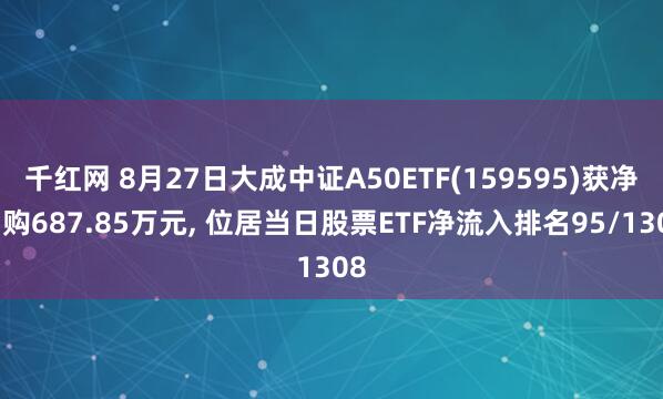 千红网 8月27日大成中证A50ETF(159595)获净申购687.85万元, 位居当日股票ETF净流入排名95/1308